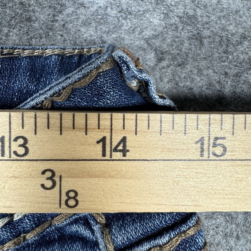 L.A. Idol Womens Juniors Bootcut Jeans Size 9 Blue Distressed 5 Pockets - Picture 6 of 13
